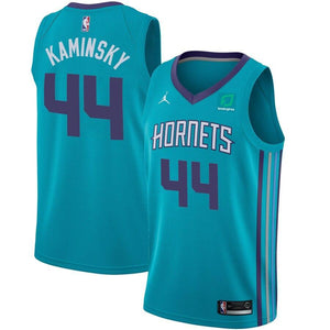44 - Men's Jordan Brand Frank Kaminsky Teal Charlotte Hornets Swingman Sponsor Patch Jersey – Icon Edition - Aqua