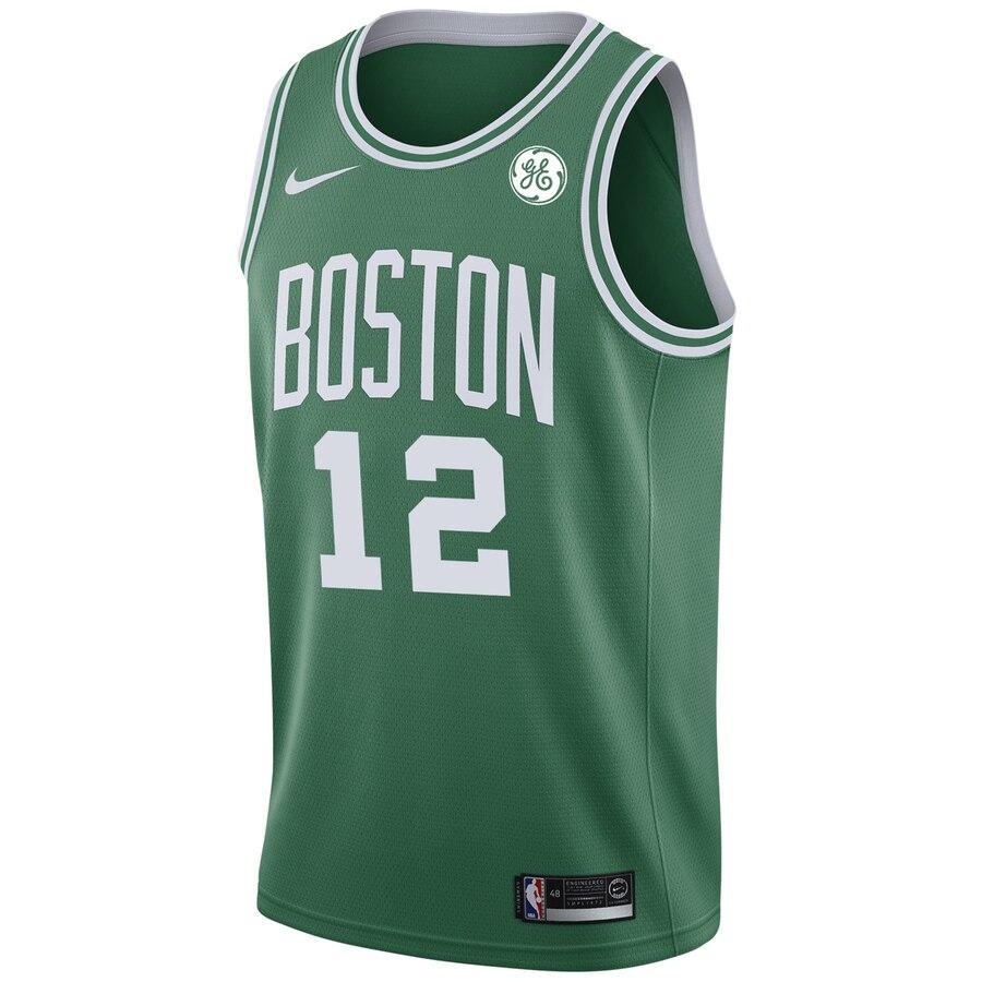 12 - Men's Nike Terry Rozier Green Boston Celtics Swingman Sponsor Patch Jersey - Icon Edition - Green