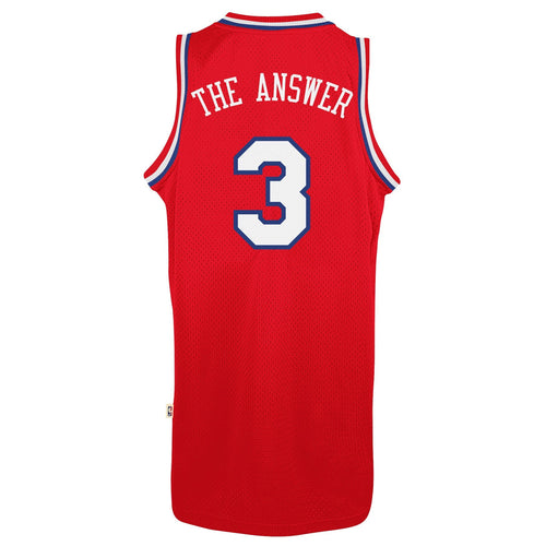 3 - Mens Philadelphia 76ers Allen Iverson adidas Red Soul Swingman Nickname Jersey - Red