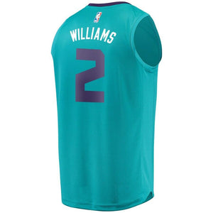 2 - Men's Fanatics Branded Marvin Williams Teal Charlotte Hornets Fast Break Replica Player Jersey - Icon Edition - Aqua