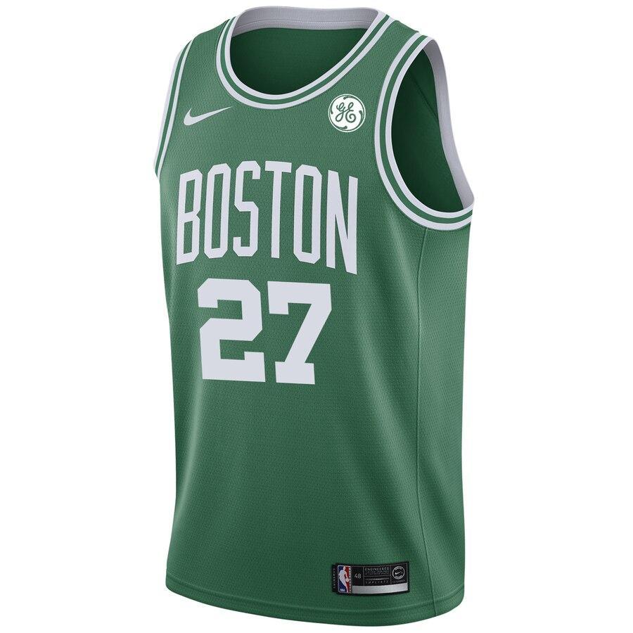 27  - Men's Nike Daniel Theis Green Boston Celtics Swingman Sponsor Patch Jersey - Icon Edition - Green