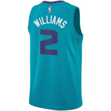 Load image into Gallery viewer, 2 - Men&#39;s Jordan Brand Marvin Williams Teal Charlotte Hornets Swingman Sponsor Patch Jersey – Icon Edition - Aqua