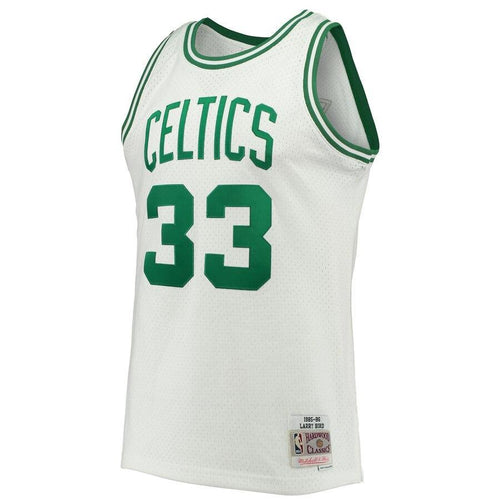 33-Men's Mitchell & Ness Larry Bird White Boston Celtics 1985-86 Hardwood Classics Swingman Jersey - White