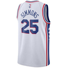 Load image into Gallery viewer, 25 - Men&#39;s Nike Ben Simmons White Philadelphia 76ers Swingman Sponsor Patch Jersey - Association Edition - White