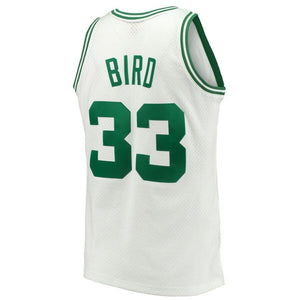 33-Men's Mitchell & Ness Larry Bird White Boston Celtics 1985-86 Hardwood Classics Swingman Jersey - White