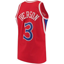 Load image into Gallery viewer, 3 - Men&#39;s Mitchell &amp; Ness Allen Iverson Red Philadelphia 76ers 1996-97 Hardwood Classics Swingman Jersey - Red