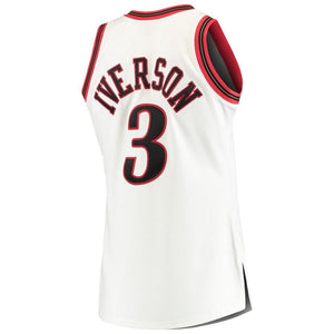 3 - Men's Mitchell & Ness Allen Iverson White Philadelphia 76ers Home 1997/98 Hardwood Classics Authentic Jersey - White