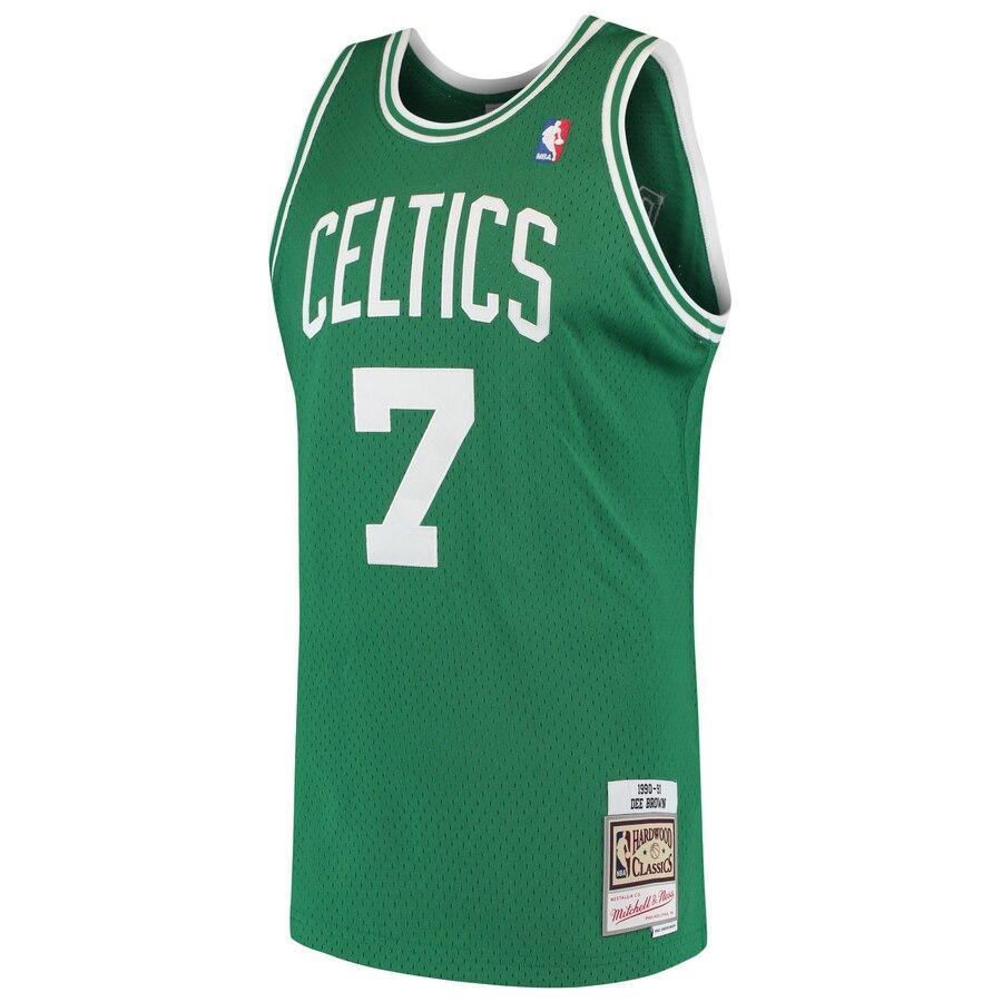 7 - Men's Mitchell & Ness Dee Brown Kelly Green Boston Celtics 1985-86 Hardwood Classics Swingman Jersey - Green