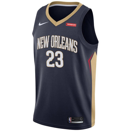 23 - Men's Nike Anthony Davis Navy New Orleans Pelicans Swingman Sponsor Patch Jersey- Navy