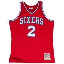 Load image into Gallery viewer, 2 - Men&#39;s Mitchell &amp; Ness Moses Malone Red Philadelphia 76ers 1982 - 1983 #2 Authentic Jersey - Red