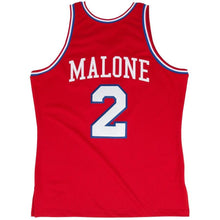 Load image into Gallery viewer, 2 - Men&#39;s Mitchell &amp; Ness Moses Malone Red Philadelphia 76ers 1982 - 1983 #2 Authentic Jersey - Red