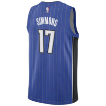 Load image into Gallery viewer, 17 - Men&#39;s Nike Jonathan Simmons Royal Orlando Magic Swingman Sponsor Patch Jersey - Icon Edition - Blue