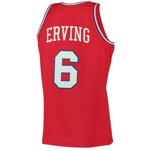 6 - Men's Mitchell & Ness Julius Erving Red Philadelphia 76ers 1982-83 Hardwood Classics Swingman Jersey - Red