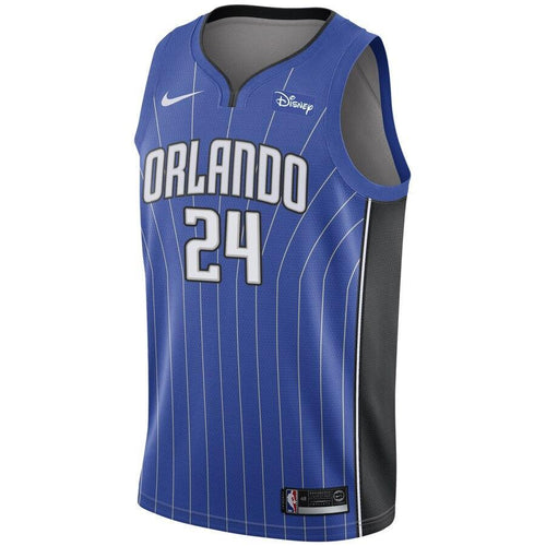 24 - Men's Nike Khem Birch Royal Orlando Magic Swingman Sponsor Patch Jersey - Icon Edition - Blue