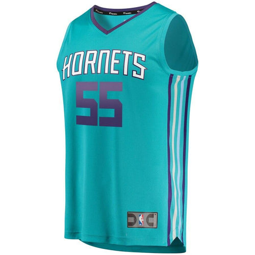 55 - Men's Fanatics Branded J.P. Macura Teal Charlotte Hornets Fast Break Replica Jersey – Icon Edition - Aqua