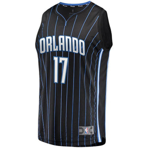 17 - Men's Fanatics Branded Jonathon Simmons Black Orlando Magic Fast Break Replica Player Jersey - Statement Edition - Black