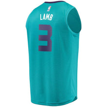 Load image into Gallery viewer, 3 - Men&#39;s Fanatics Branded Jeremy Lamb Teal Charlotte Hornets Fast Break Replica Player Jersey - Icon Edition - Aqua