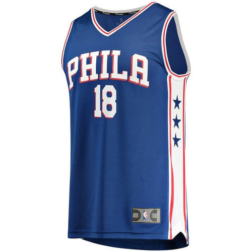 18 - Men's Fanatics Branded Shake Milton Royal Philadelphia 76ers Fast Break Replica Jersey – Icon Edition - Royal