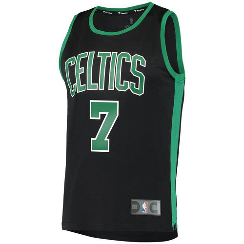 7 - Men's Fanatics Branded Jaylen Brown Black Boston Celtics Fast Break Replica Jersey - Statement Edition - Black