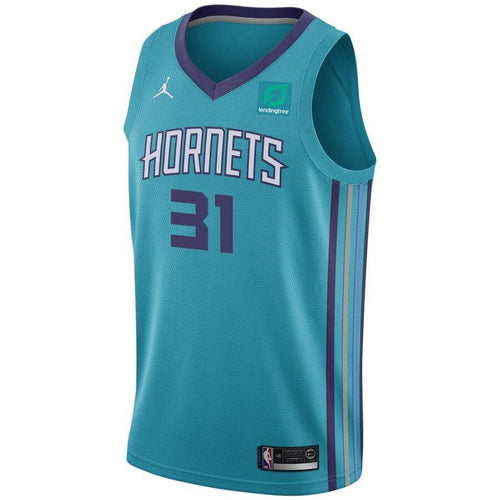 31 - Men's Jordan Brand Joe Chealey Teal Charlotte Hornets Swingman Sponsor Patch Jersey – Icon Edition - Aqua