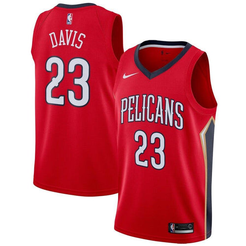 23 -Men's Nike Anthony Davis Red New Orleans Pelicans Swingman Jersey - Statement Edition - Red