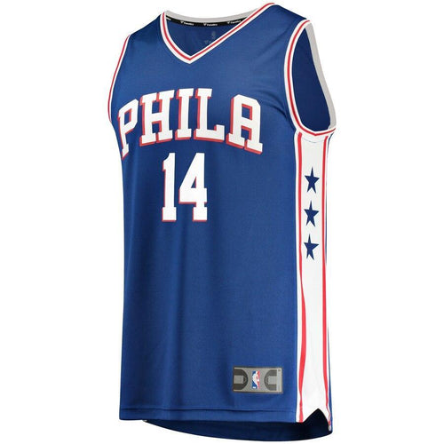 14 - Men's Fanatics Branded Jonathon Simmons Royal Philadelphia 76ers Fast Break Replica Jersey – Icon Edition - Royal