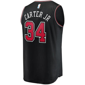 34 - Men's Fanatics Branded Wendell Carter Jr. Black Chicago Bulls Fast Break Alternate Jersey- Black