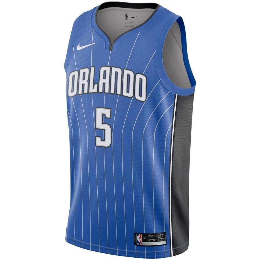 5 - Men's Nike Mohamed Bamba Royal Orlando Magic Swingman Jersey - Blue