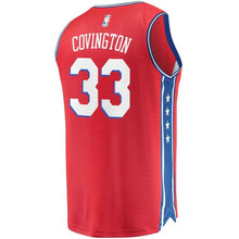 Load image into Gallery viewer, 33 - Men&#39;s Fanatics Branded Robert Covington Red Philadelphia 76ers Fast Break Replica Player Jersey - Statement Edition- Red