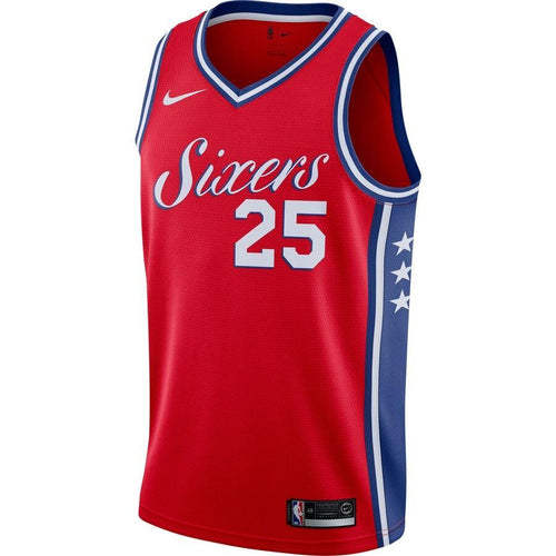 25 - Men's Nike Ben Simmons Red Philadelphia 76ers Swingman Jersey - Statement Edition - Red