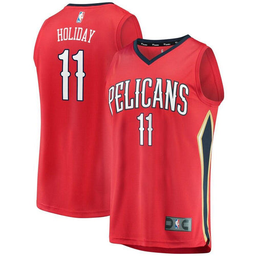 11 -Men's Fanatics Branded Jrue Holiday Red New Orleans Pelicans Fast Break Replica Player Jersey - Statement Edition - Red