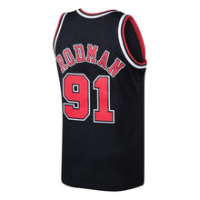 Load image into Gallery viewer, 91 - Men&#39;s Mitchell &amp; Ness Dennis Rodman Black Chicago Bulls 1997-98 Hardwood Classics Swingman Jersey - Black
