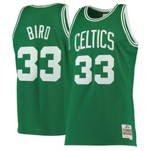 Load image into Gallery viewer, 33- Men&#39;s Mitchell &amp; Ness Larry Bird Kelly Green Boston Celtics 1985-86 Hardwood Classics Swingman Jersey- Green