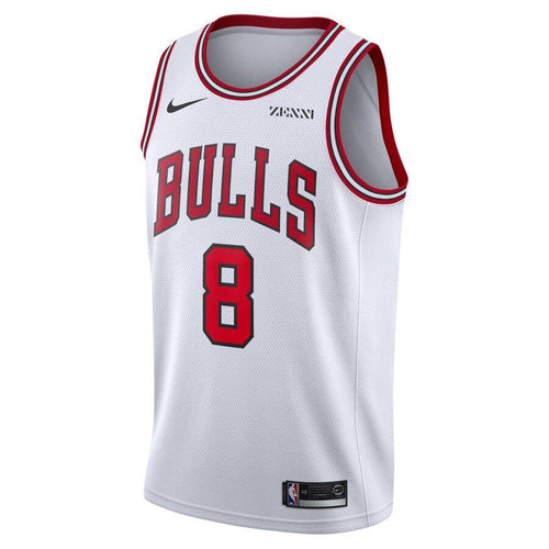 8 - Men's Nike Zach LaVine White Chicago Bulls Swingman Sponsor Patch Jersey - Association Edition - White