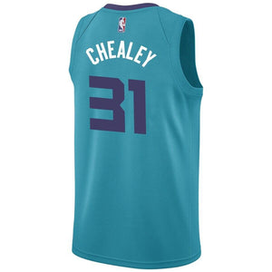 31 - Men's Jordan Brand Joe Chealey Teal Charlotte Hornets Swingman Sponsor Patch Jersey – Icon Edition - Aqua
