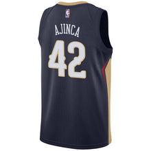 Load image into Gallery viewer, 42 -Men&#39;s Nike Alexis Ajinca Navy New Orleans Pelicans Swingman Sponsor Patch Jersey - Navy