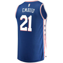 Load image into Gallery viewer, 21 - Men&#39;s Fanatics Branded Joel Embiid Royal Philadelphia 76ers Fast Break Replica Jersey - Icon Edition - Royal