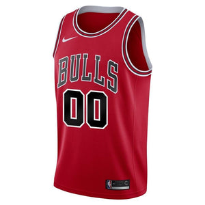 00 - Men's Nike Red Chicago Bulls Swingman Custom Jersey - Icon Edition - Red