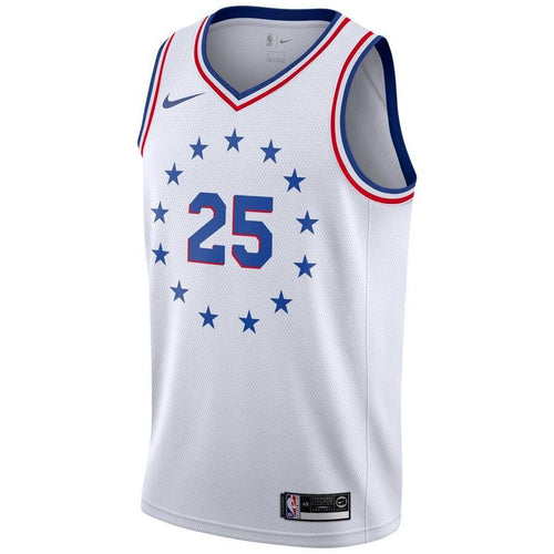 25 - Men's Nike Ben Simmons White Philadelphia 76ers 2018/19 Swingman Jersey – Earned Edition - White