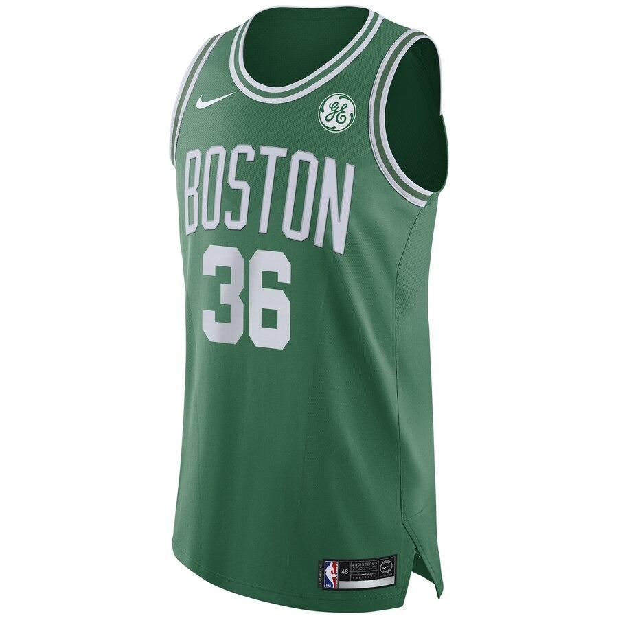 36 - Men's Nike Marcus Smart Green Boston Celtics Authentic Sponsor Patch Jersey – Icon Edition - Green