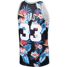 Load image into Gallery viewer, 33 - Larry Bird Boston Celtics Mitchell &amp; Ness Floral Fashion 1985-86 Hardwood Classics Swingman Jersey – Black