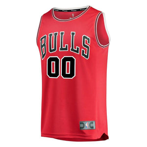 00 - Youth Fanatics Branded Red Chicago Bulls Fast Break Custom Replica Jersey - Icon Edition - Red