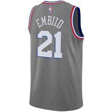 Load image into Gallery viewer, 21 -Men&#39;s Nike Joel Embiid Gray Philadelphia 76ers City Edition Swingman Jersey - Gray
