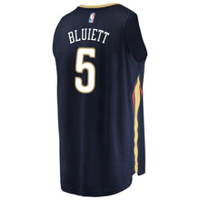 Load image into Gallery viewer, 5 - Men&#39;s Fanatics Branded Trevon Bluiett Navy New Orleans Pelicans Fast Break Replica Jersey – Icon Edition- Navy