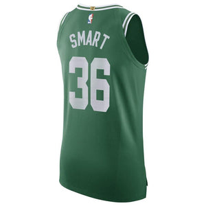 36 - Men's Nike Marcus Smart Green Boston Celtics Authentic Sponsor Patch Jersey – Icon Edition - Green