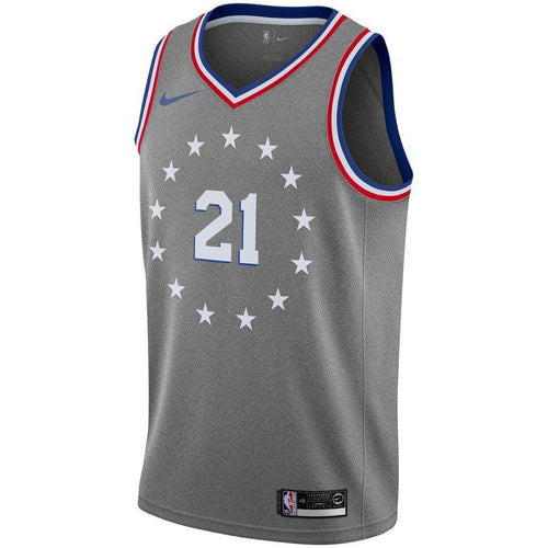 21 -Men's Nike Joel Embiid Gray Philadelphia 76ers City Edition Swingman Jersey - Gray