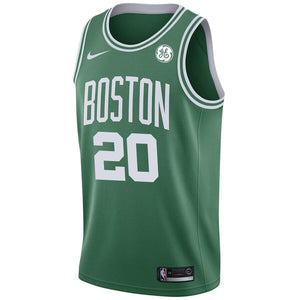 20 - Men's Nike Gordon Hayward Green Boston Celtics Swingman Sponsor Patch Jersey - Icon Edition - Green