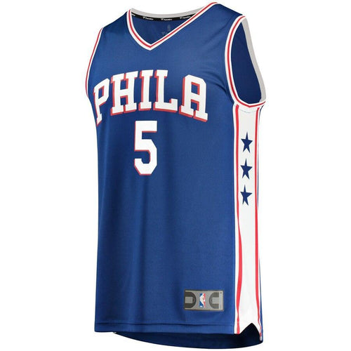 5 - Men's Fanatics Branded Amir Johnson Royal Philadelphia 76ers Fast Break Replica Player Jersey - Icon Edition - Royal