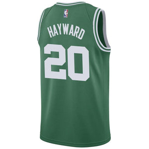 20 - Men's Nike Gordon Hayward Green Boston Celtics Swingman Sponsor Patch Jersey - Icon Edition - Green