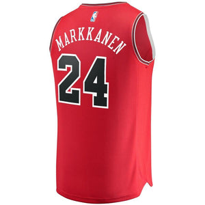 24 - Men's Fanatics Branded Lauri Markkanen Red Chicago Bulls Fast Break Replica Jersey - Icon Edition - Red